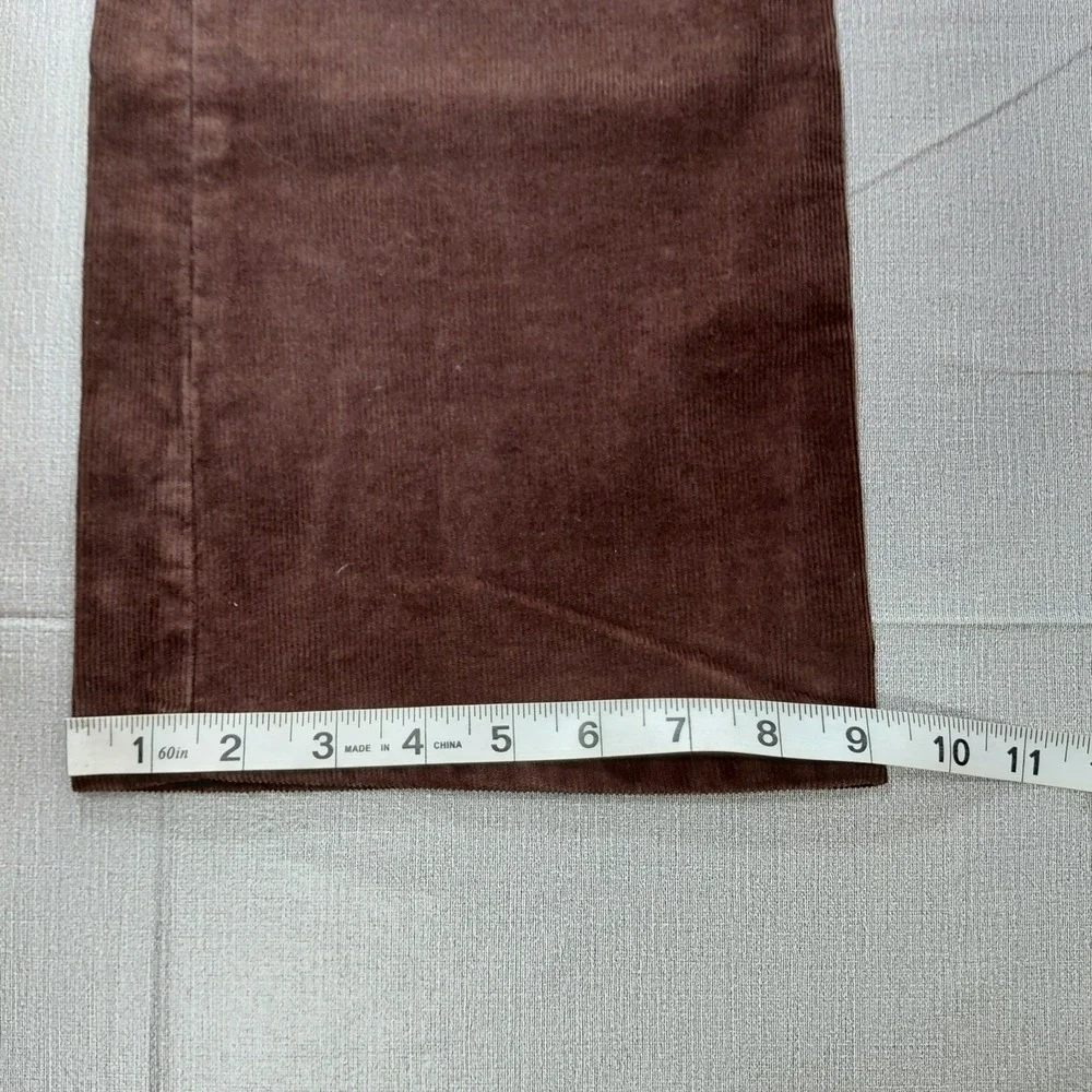 St. John's Bay Secretly Slender Bootcut Corduroy Pants Women's 10 Brown Mid Rise - Picture 12 of 13
